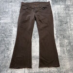 J Brand Jeans Womens 29 Brown Lovestory Flared Leg Boot Cutoff Y2K Boho 30x25‎